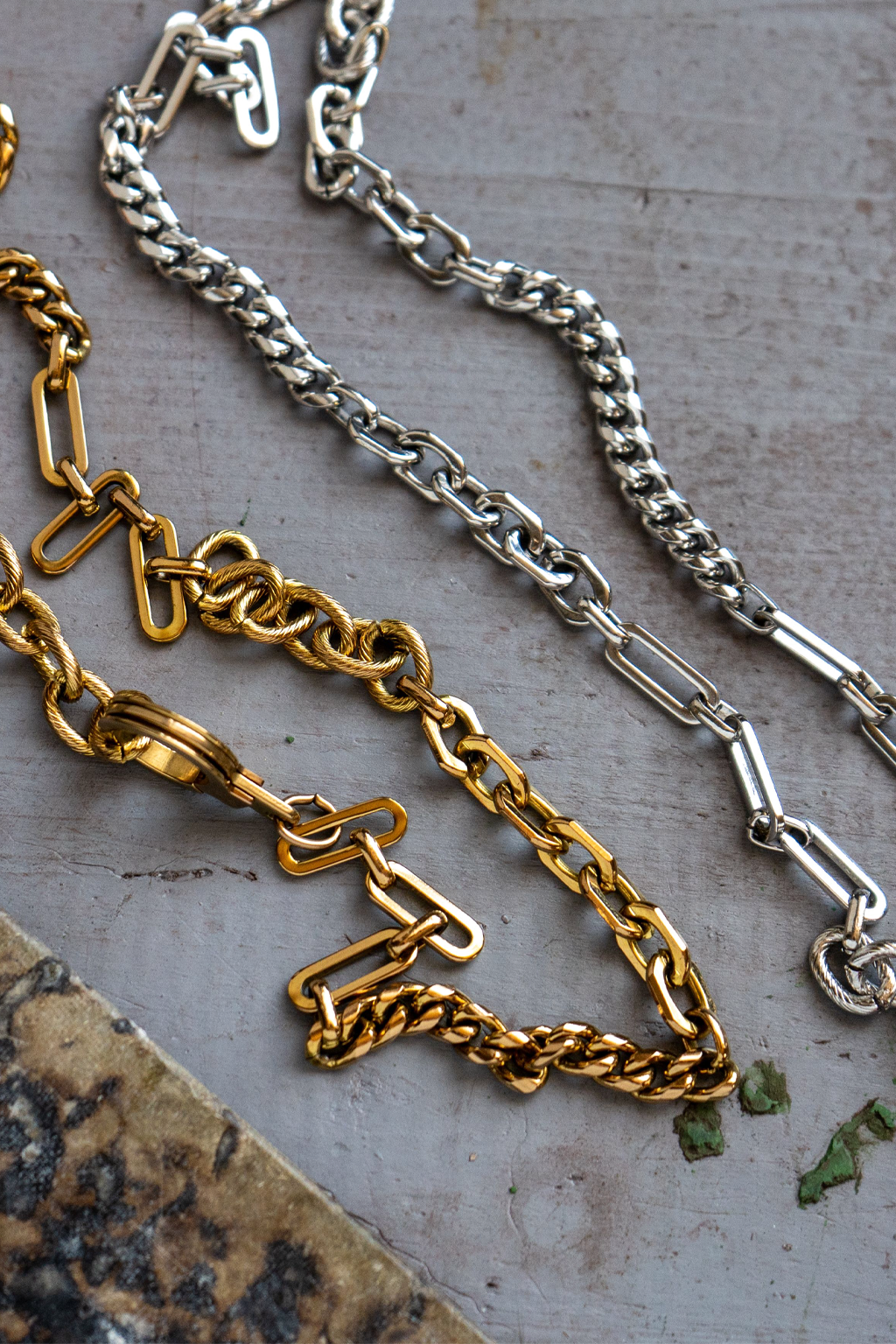 the long road patchwork chain cuff keeper necklace