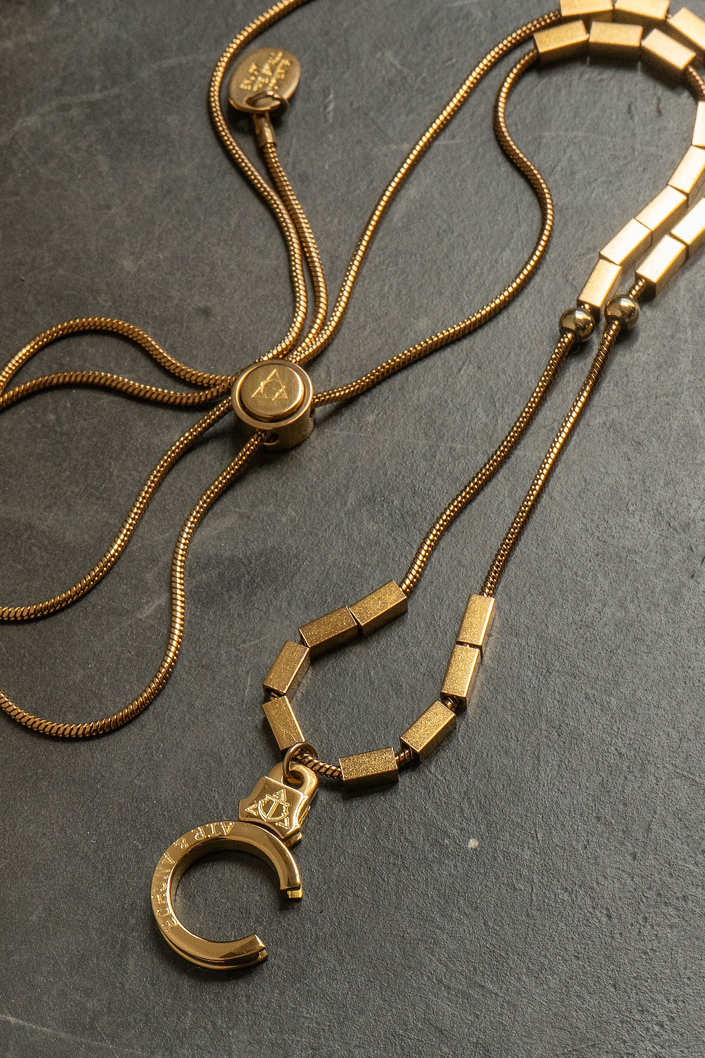 pull some strings adjustable cuff keeper necklace