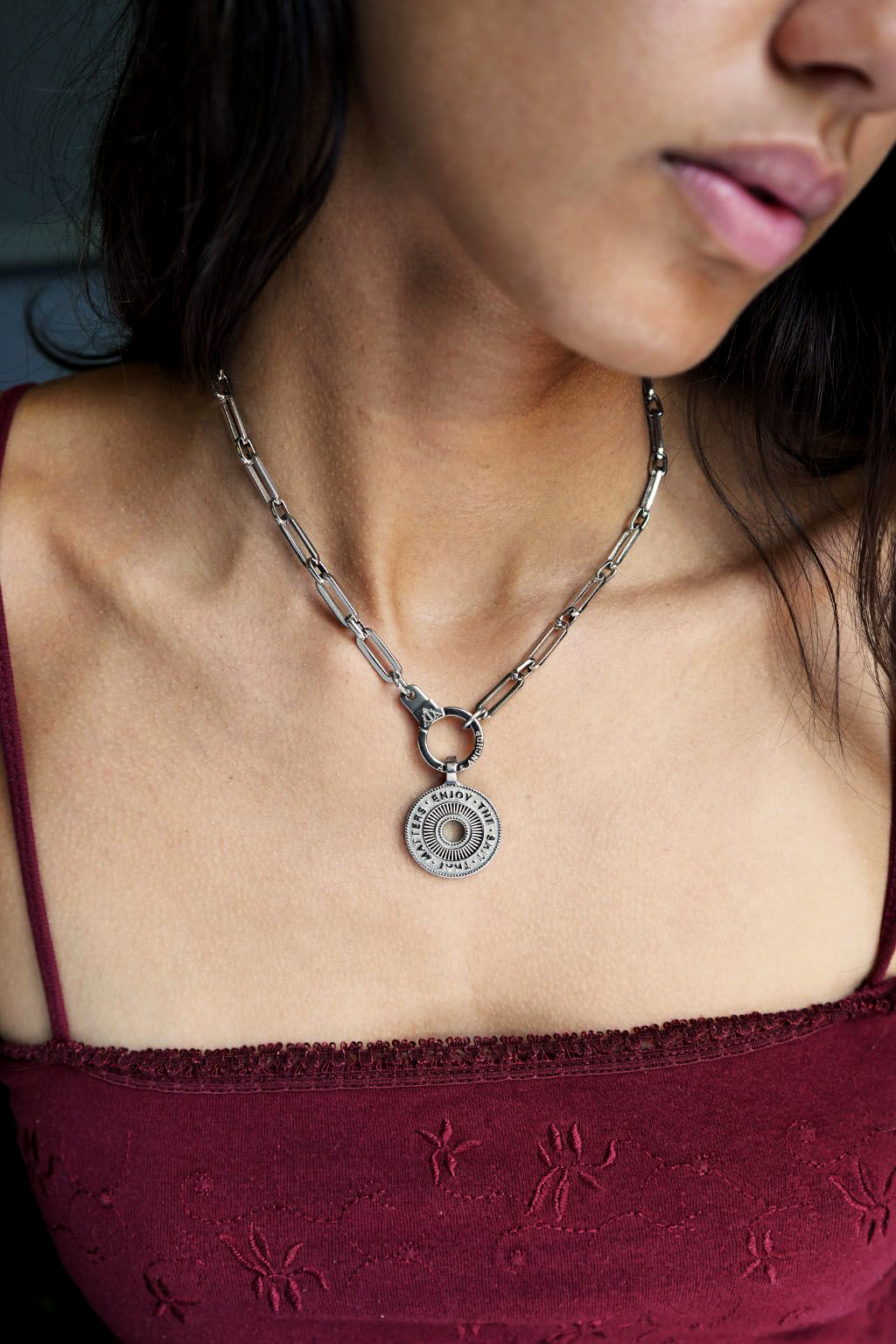 enjoy the sh*t that matters pendant