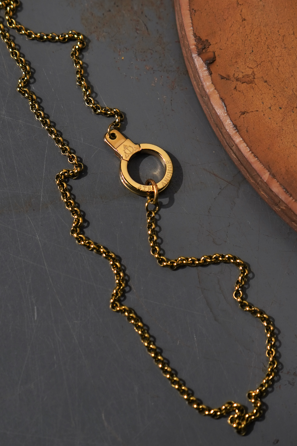 Round Link Chain Cuff Keeper Necklace