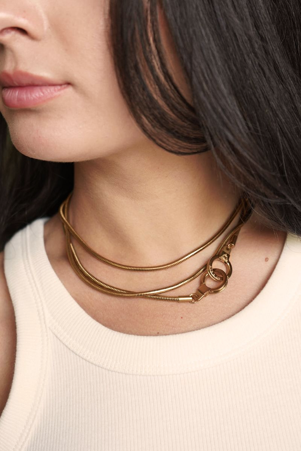 what goes around comes around necklace w/ double cuff keepers