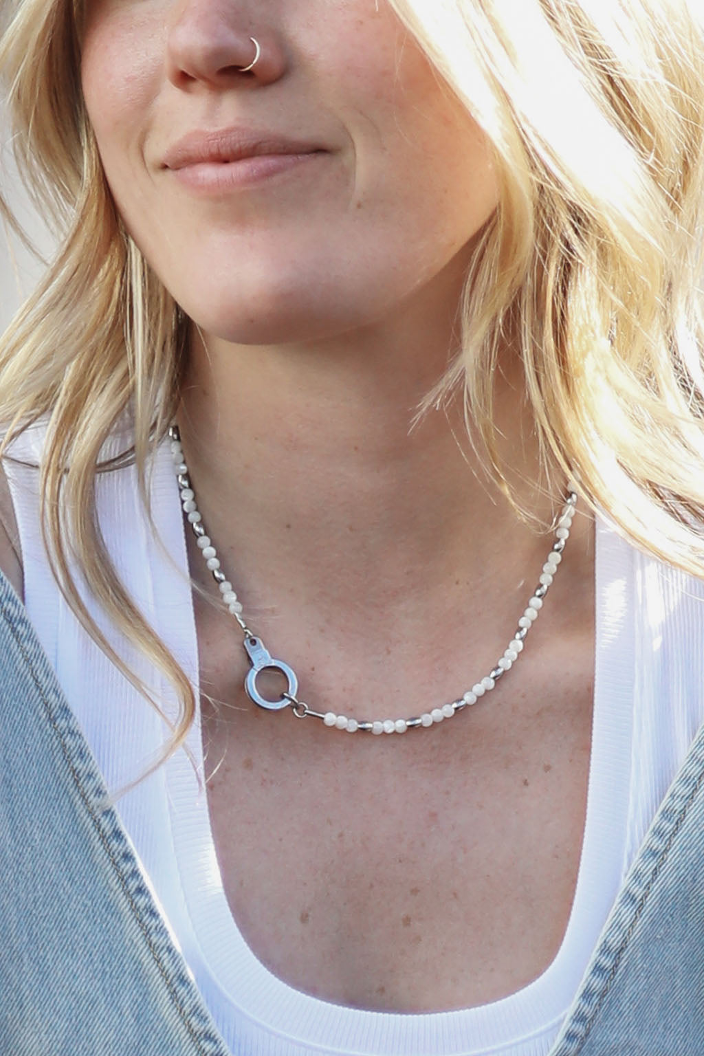 tiny treasure beaded gemstone necklace