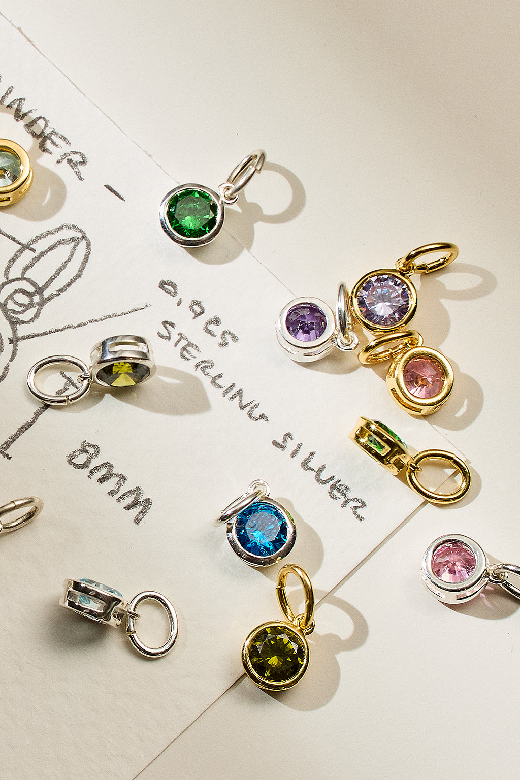 little reminder sterling silver birth month crystals