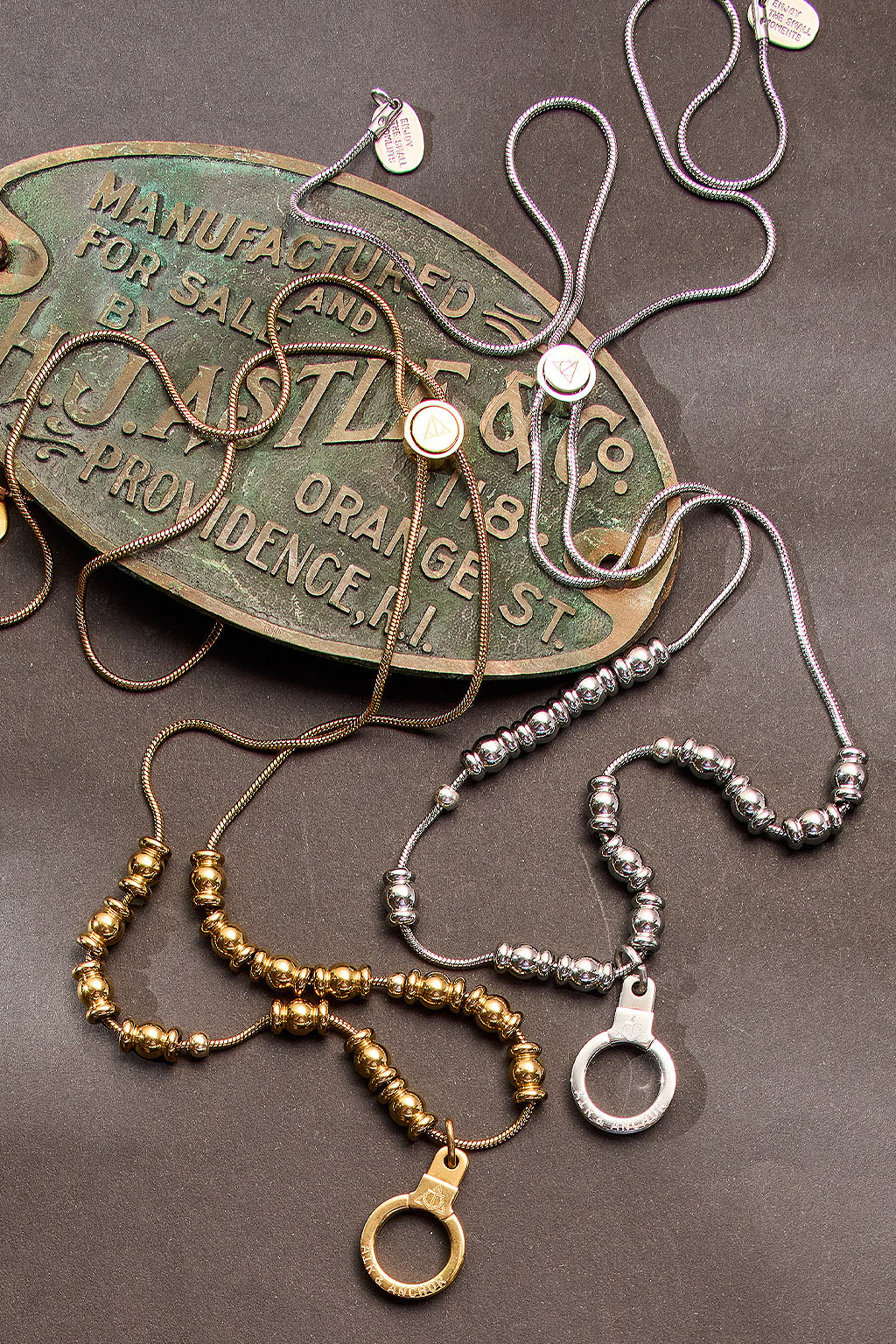 string me along adjustable cuff keeper necklace