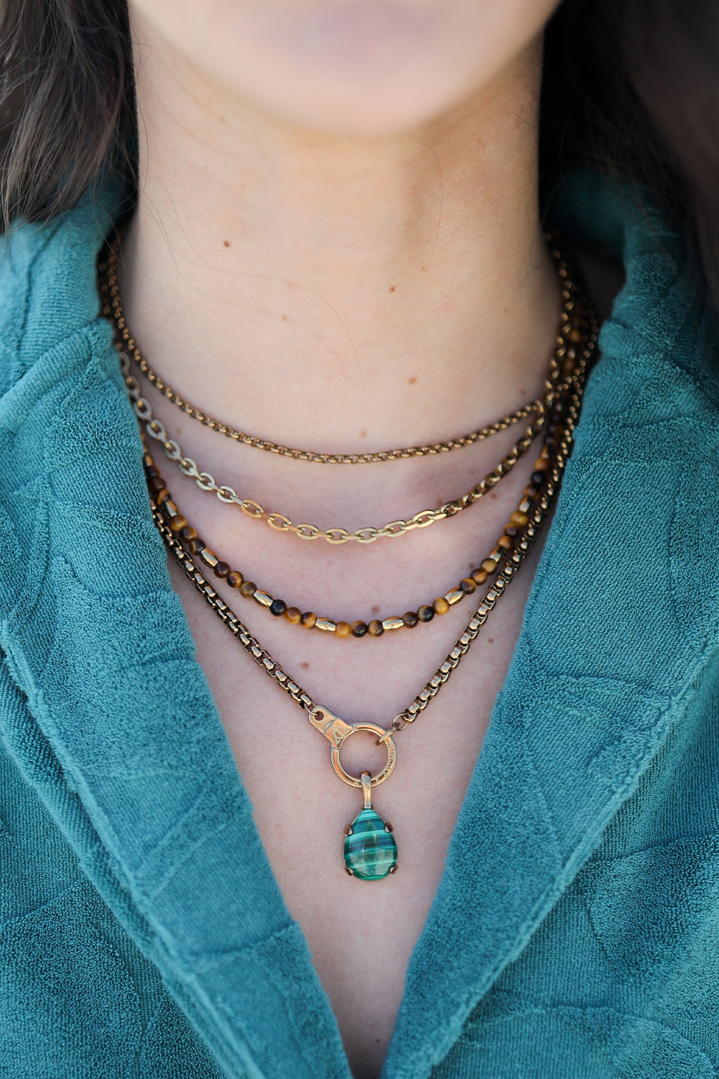 tiny treasure beaded gemstone necklace