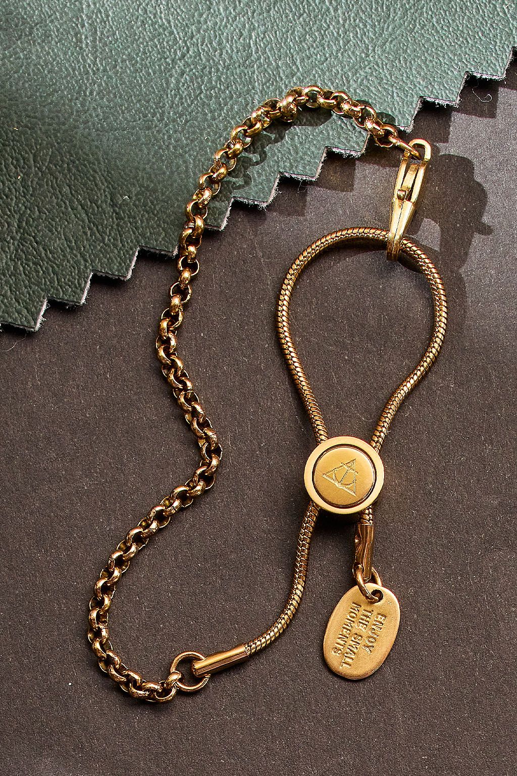 round link chain adjustable bracelet