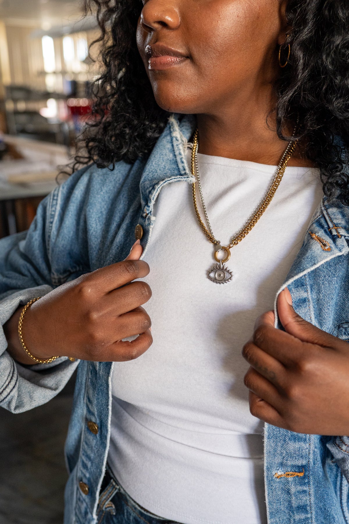 Double Standard Cuff Keeper Necklace