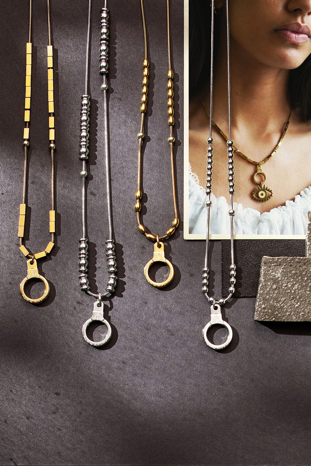 all strung up adjustable cuff keeper necklace