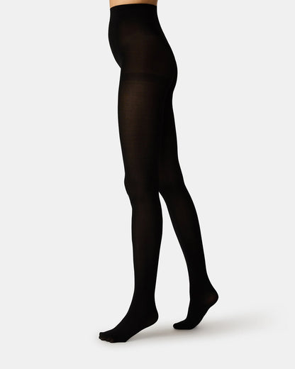 2 PACK SOLID OPAQUE TIGHTS BURGUNDY