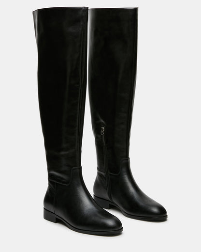 CANTER BLACK LEATHER WIDE CALF