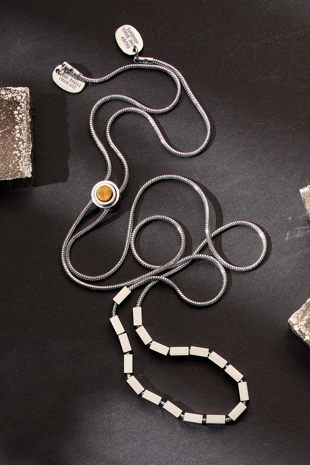 pull some strings adjustable necklace with tiger’s eye
