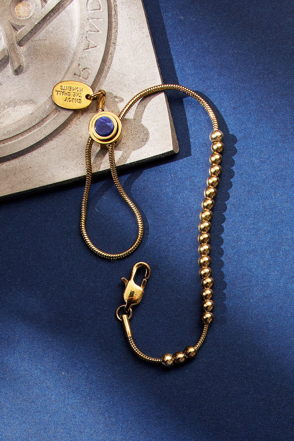 string theory adjustable bracelet with sodalite