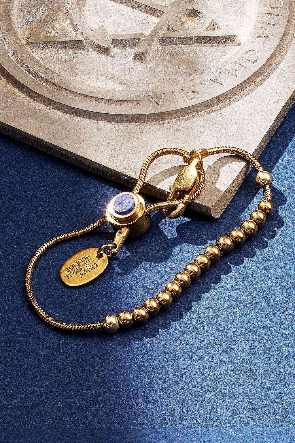 string theory adjustable bracelet with sodalite