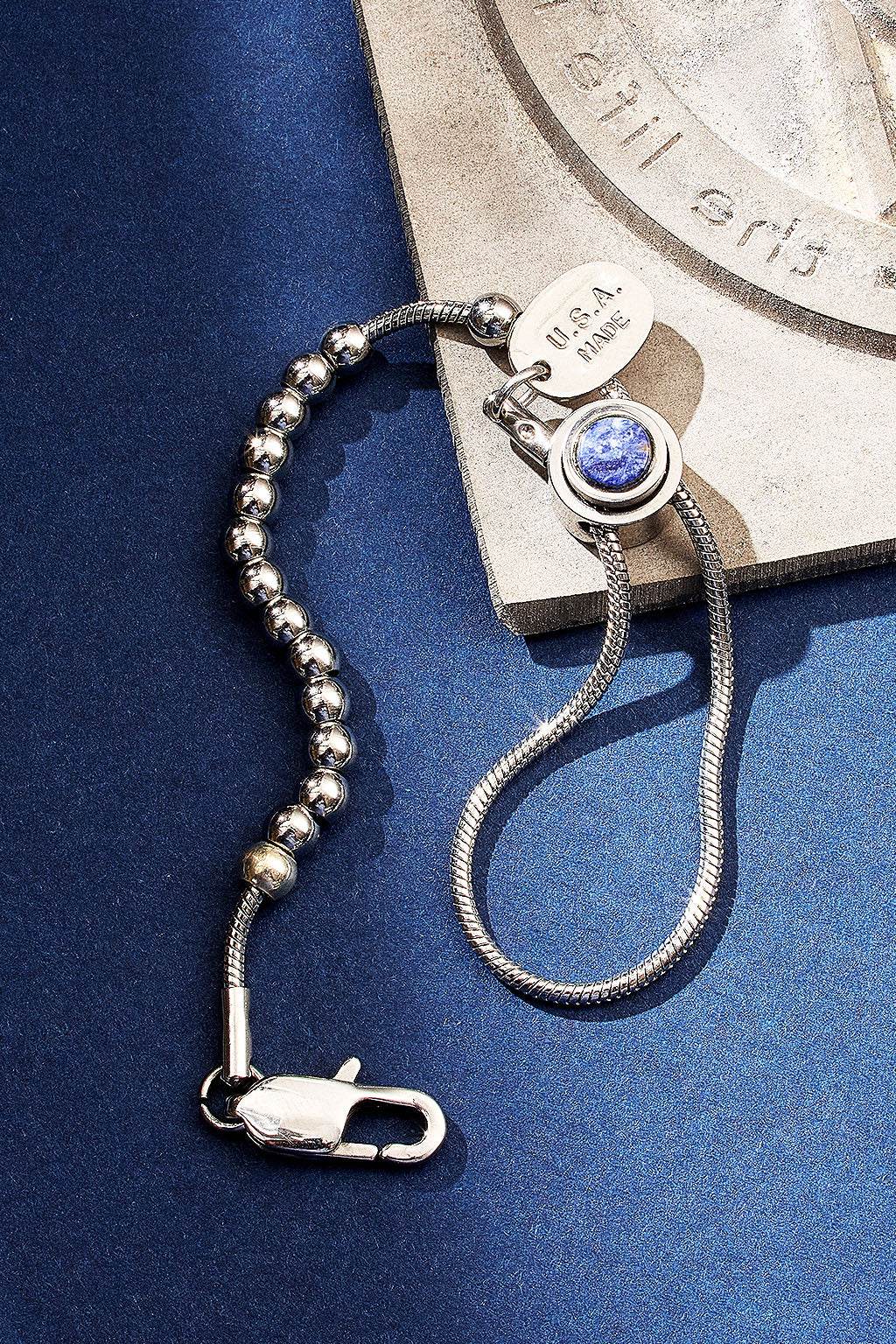 string theory adjustable bracelet with sodalite