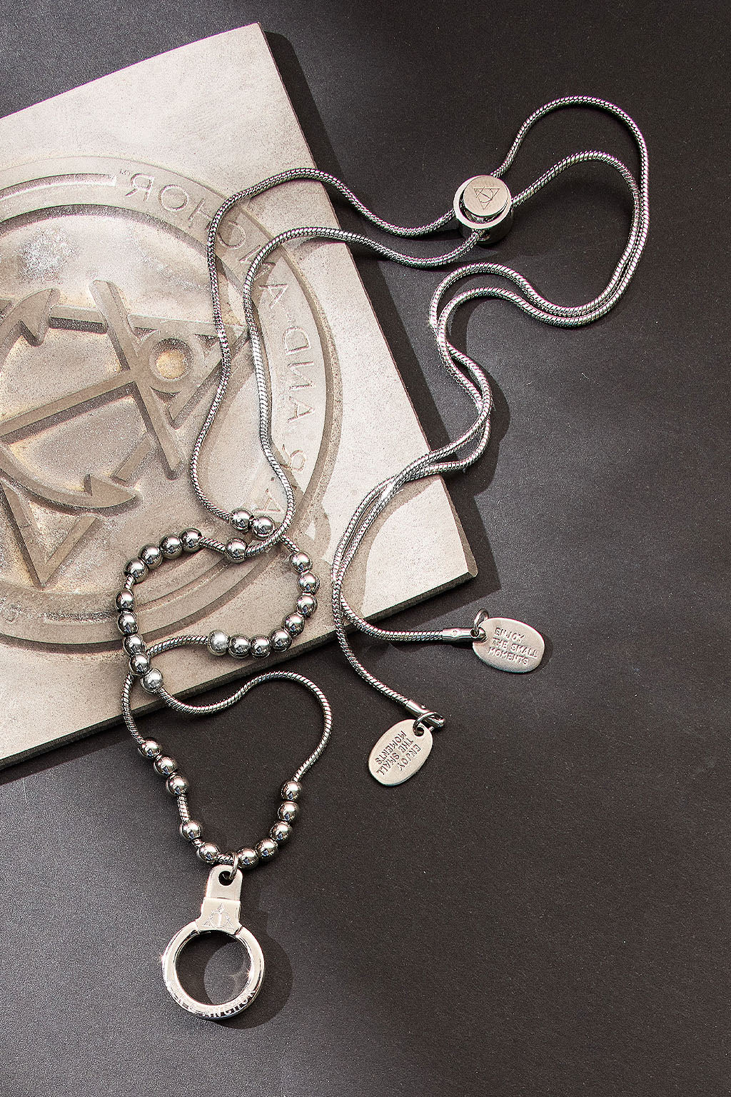string theory adjustable cuff keeper necklace