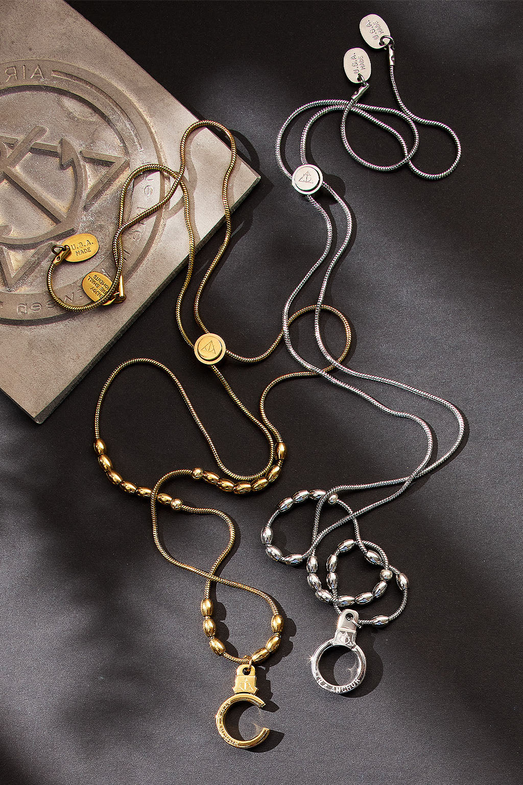 all strung up adjustable cuff keeper necklace
