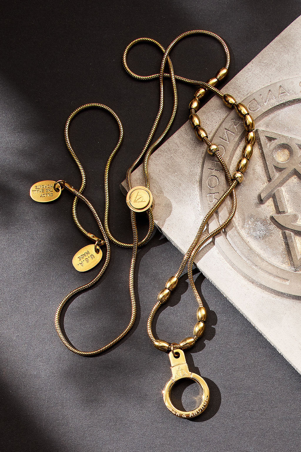 all strung up adjustable cuff keeper necklace